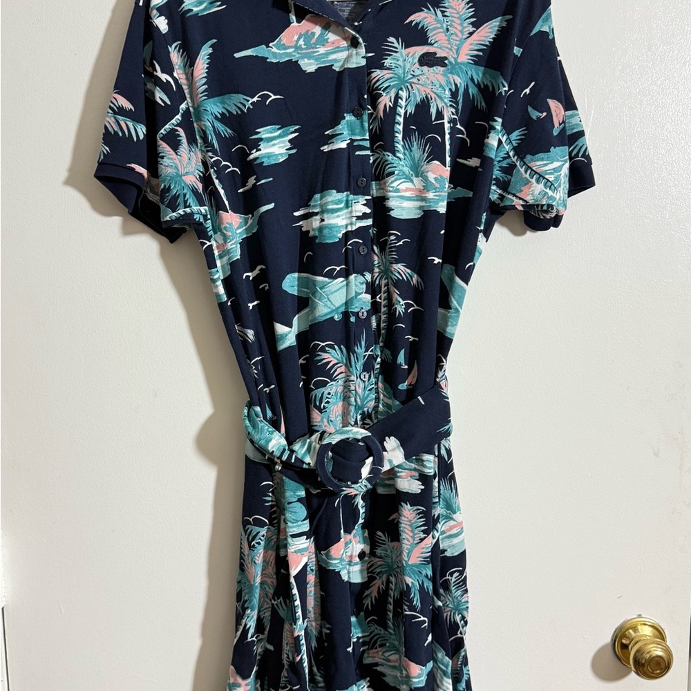 Lacoste Blue Tropical Print Dress